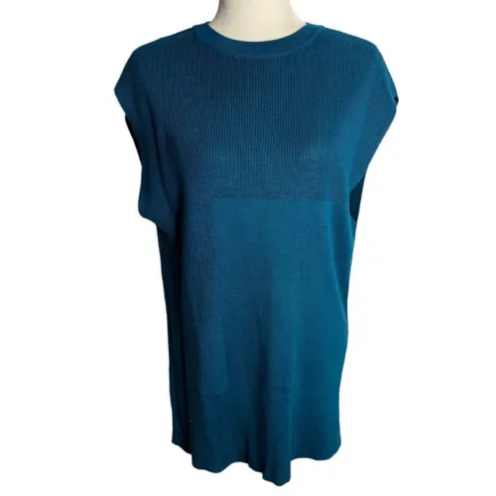 Worthington Tunic sweater vest sleeveless teal